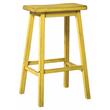 ACME Gaucho Wooden Armless Rectangle Bar Stool in Antique Yellow (Set of 2)