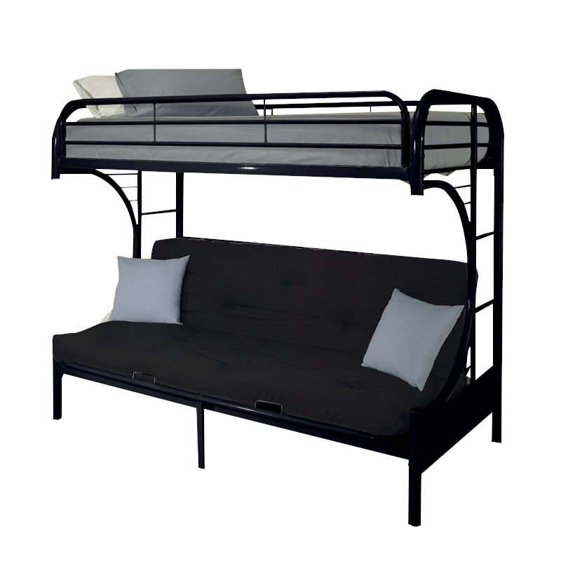 Acme Furniture Eclipse Twin Xl Over, Bunk Bed With Queen Futon On Bottom