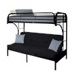 ACME Furniture Eclipse Twin XL over Queen and Futon Bunk Bed in Black
