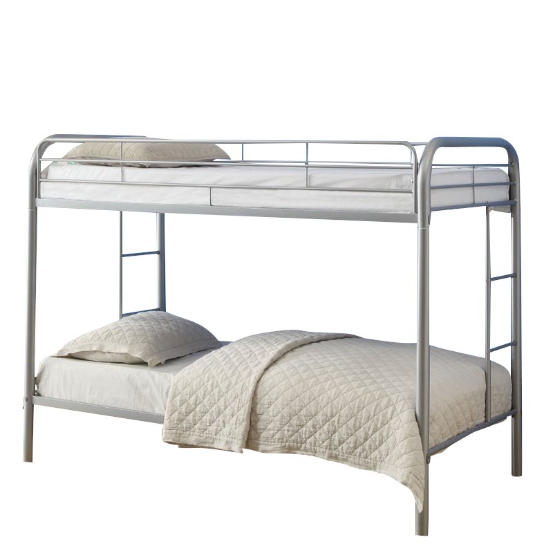 ACME Furniture Thomas Metal Twin over Twin Bunk Bed in Silver
