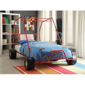 acme furniture xander go kart twin bed in red