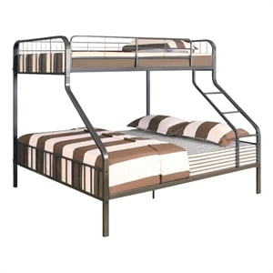acme furniture transitional brown caius twin xl over queen bunk bed