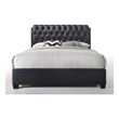 ACME Ireland II Tufted Upholstered Faux Leather King Panel Bed in Black