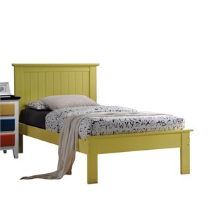acme  prentiss wooden twin panel bed in yellow