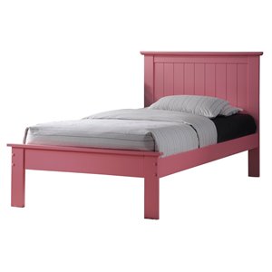 acme prentiss wooden twin platform bed in pink