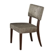 ACME Drake Upholstered Fabric Side Chair in Gray and Espresso Set of 2