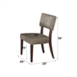 ACME Drake Upholstered Fabric Side Chair in Gray and Espresso Set of 2