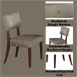 ACME Drake Upholstered Fabric Side Chair in Gray and Espresso Set of 2
