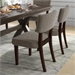 ACME Drake Upholstered Fabric Side Chair in Gray and Espresso Set of 2