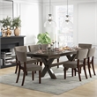 ACME Drake Upholstered Fabric Side Chair in Gray and Espresso Set of 2