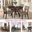 ACME Drake Upholstered Fabric Side Chair in Gray and Espresso Set of 2