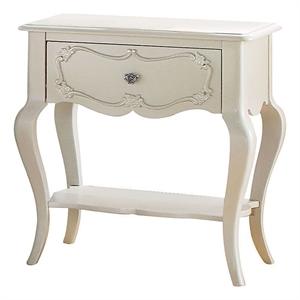 ACME Edalene 1-Drawer Wooden Nightstand with Bottom Shelf in Pearl White