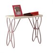ACME Priya II Nightstand with Metal Tube in White and Light Purple