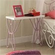 ACME Priya II Nightstand with Metal Tube in White and Light Purple