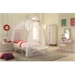 ACME Priya II Upholstered Bench with Metal Tube in White and Light Purple