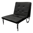 ACME Senon Upholstered Futon Chair with Metal Frame in Silver and Black