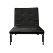 ACME Senon Upholstered Futon Chair with Metal Frame in Silver and Black