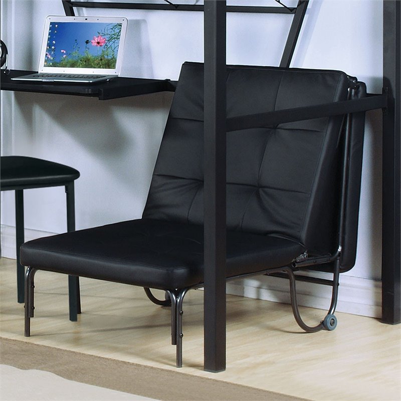 ACME Furniture Senon Futon Chair in Silver and Black