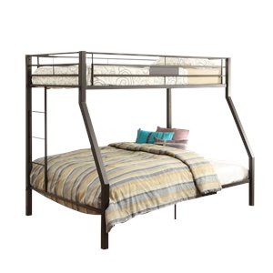 acme furniture limbra twin over full bunk bed in brown