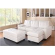 ACME Furniture Lyssa Bonded Leather Sectional with Ottoman in White