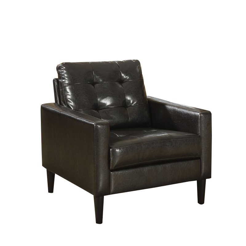 ACME Balin Faux Leather Tufted Accent Chair in Espresso