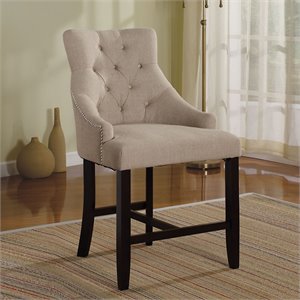 acme furniture drogo fabric counter stool in cream (set of 2)