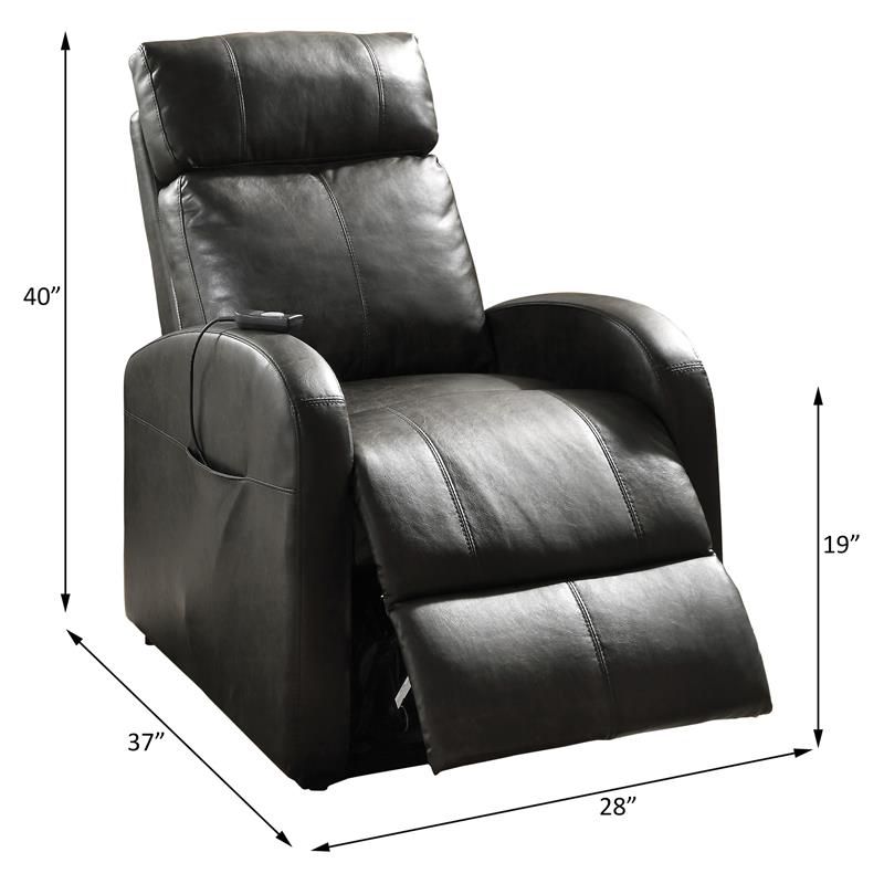 ACME Ricardo Faux Leather Tufted Upholstered Recliner with Power Lift in Brown