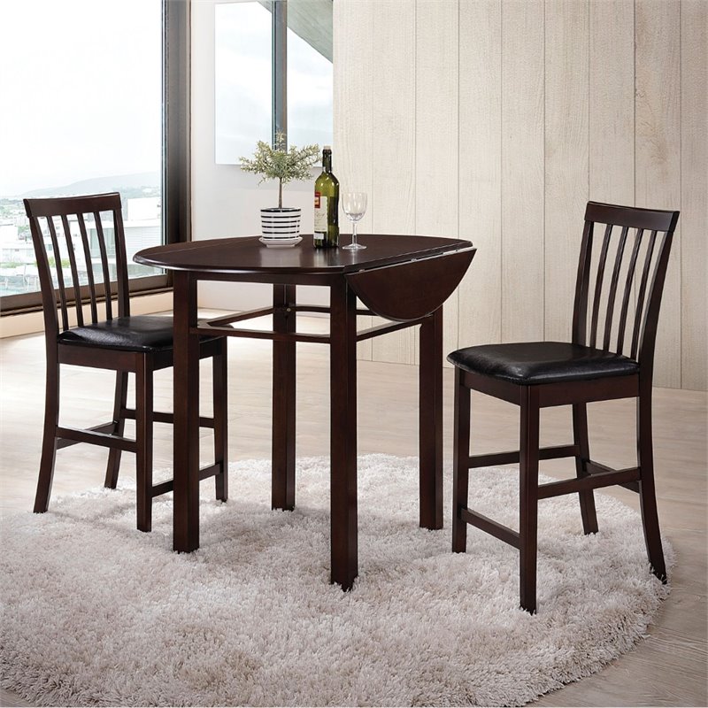 Acme Furniture Artie 3 Piece Counter Height Bistro Set In Espresso Acme Furniture Artie 3 Piece Counter Height Bistro Set In Espresso