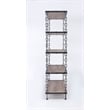 ACME Jodie Rectangular 4-Shelf Metal Bookcase in Rustic Oak and Antique Black
