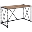 ACME Jodie Rectangular Wooden Top Writing Desk in Rustic Oak and Antique Black