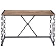 ACME Jodie Rectangular Wooden Top Writing Desk in Rustic Oak and Antique Black