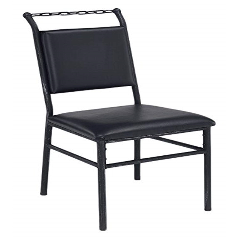 ACME Jodie Faux Leather Upholstered Chair in Black and Antique Black