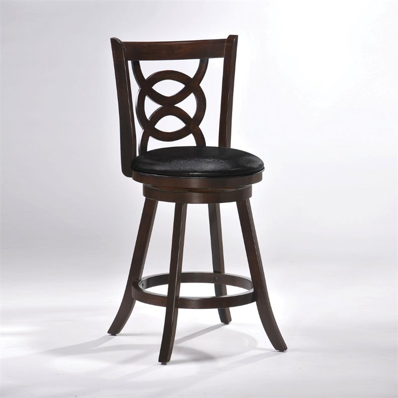 Acme Furniture Tabib 24 Swivel Counter Height Chair In Cherry 96084 Acme Furniture Tabib 24