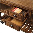 ACME Kadri 2-Drawer Wooden Kitchen Cart with Bottom Shelf in Distress Chestnut