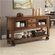 ACME Kadri 2-Drawer Wooden Kitchen Cart with Bottom Shelf in Distress Chestnut