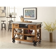 ACME Kailey 2-Drawer Wooden Kitchen Cart with 2 Shelves in Antique Oak