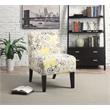ACME Ollano Fabric Accent Chair with Bike Pattern in Beige and Dark Brown