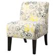 ACME Ollano Fabric Accent Chair with Bike Pattern in Beige and Dark Brown