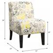 ACME Ollano Fabric Accent Chair with Bike Pattern in Beige and Dark Brown