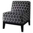 ACME Hinte Chenille Upholstery Armless Accent Chair in Dark Blue and Dark Brown