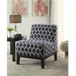 ACME Hinte Chenille Upholstery Armless Accent Chair in Dark Blue and Dark Brown
