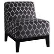ACME Hinte Chenille Upholstery Armless Accent Chair in Dark Blue and Dark Brown