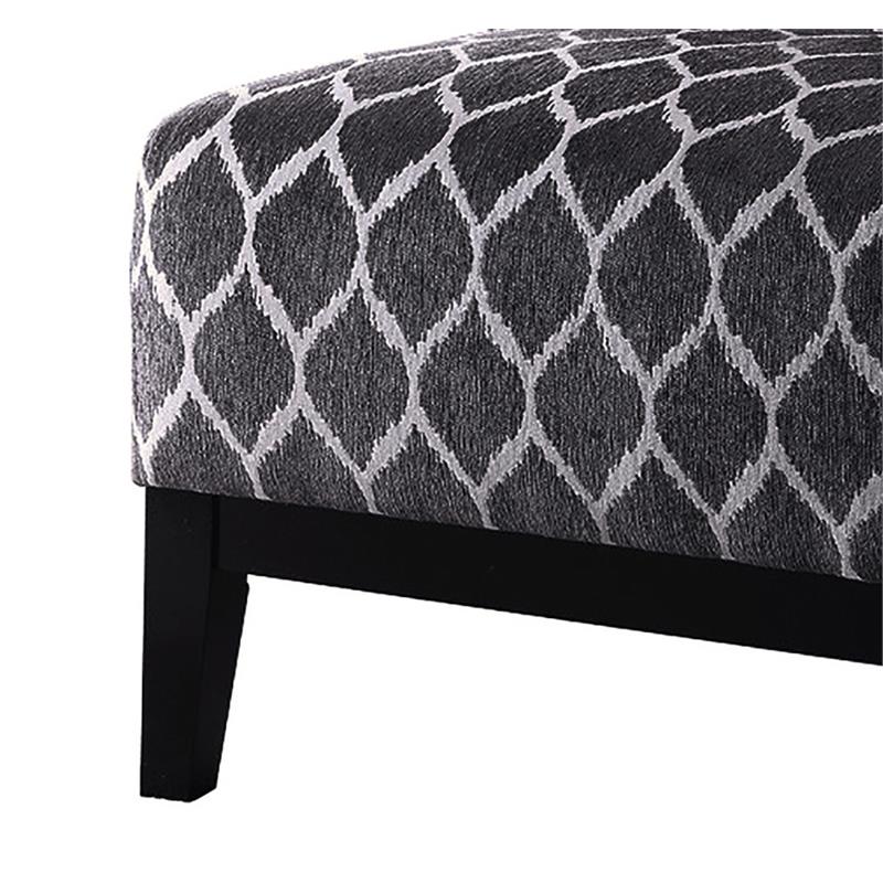 ACME Hinte Chenille Upholstery Armless Accent Chair in Dark Blue and Dark Brown