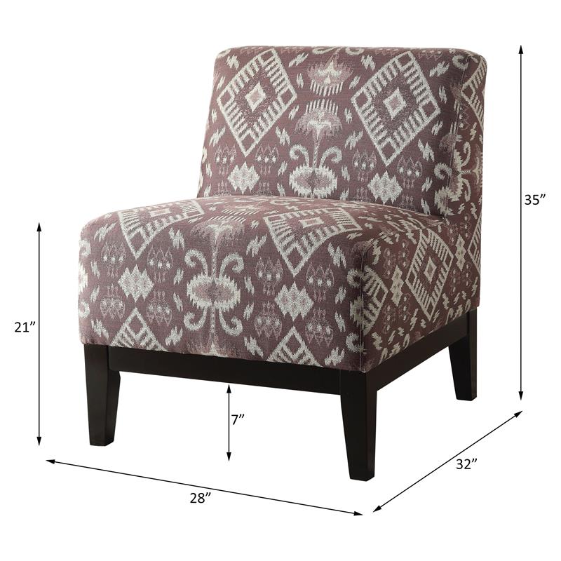 ACME Hinte Chenille Accent Chair in Multi-Color and Dark Brown