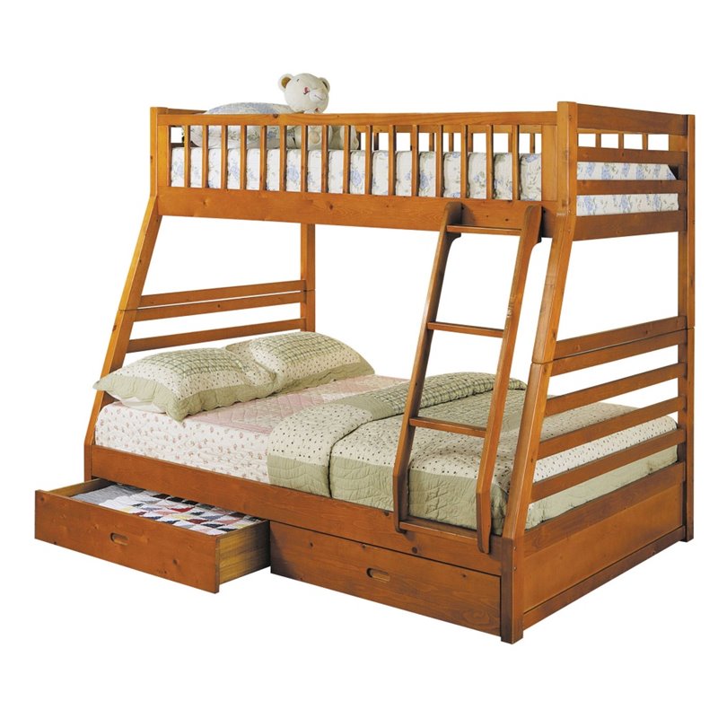 Acme Jason Twin Over Full Storage Bunk, Jason Bunk Bed With Trundle Support