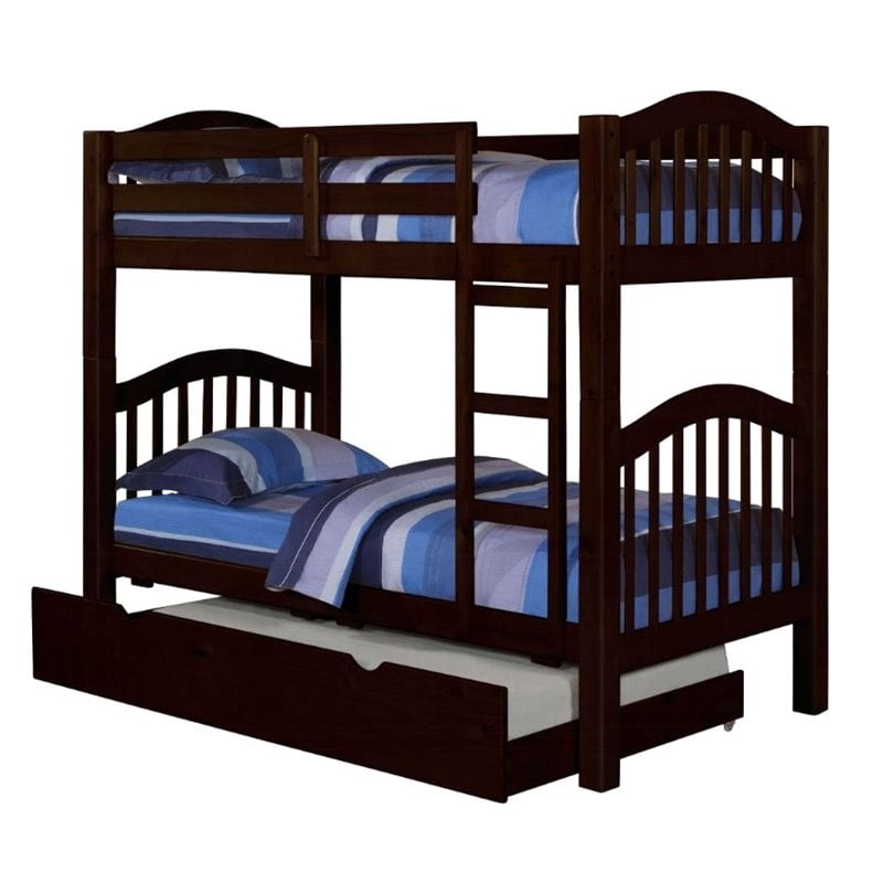 ACME Heartland Twin over Twin Wooden Bunk Bed in Espresso