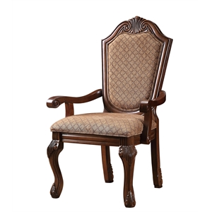 ACME Chateau De Ville Upholstered Dining Chair in Cherry Set of 2