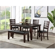 ACME Urbana Faux Leather Dining Side Chair in Black and Cherry (Set of 2)
