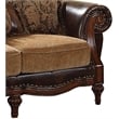 ACME Dreena Rolled Arm Upholstered Loveseat with 3 Pillows in Brown Faux Leather