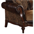 ACME Dreena Rolled Arm Upholstered Loveseat with 3 Pillows in Brown Faux Leather